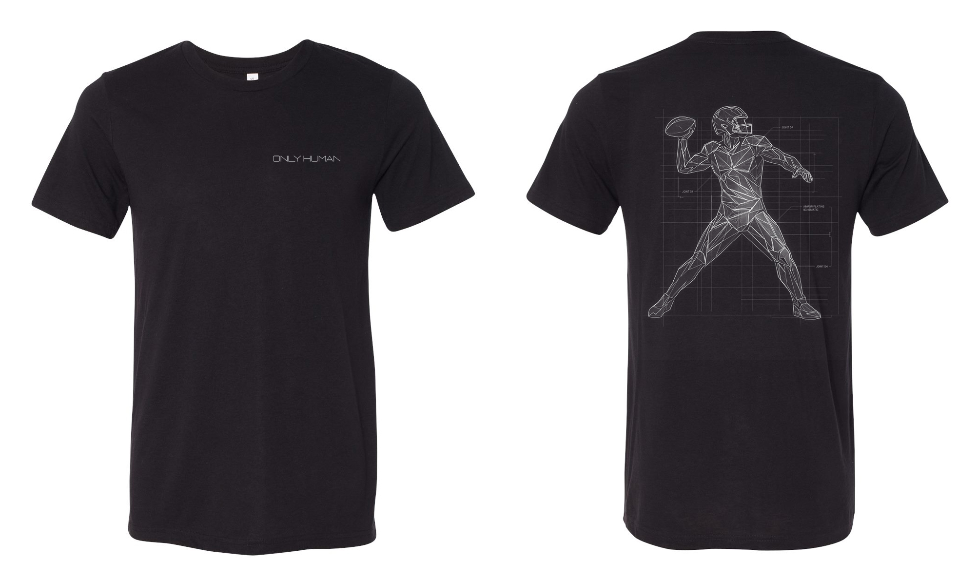 Only Human Quarterback Schematic Tee